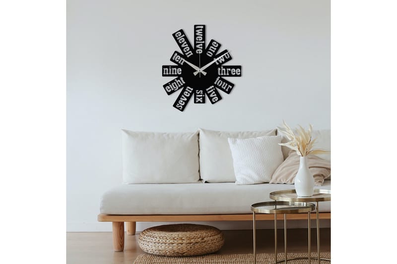 Enzoclock - S020 - Svart - Innredning - Veggdekorasjon - Veggklokke