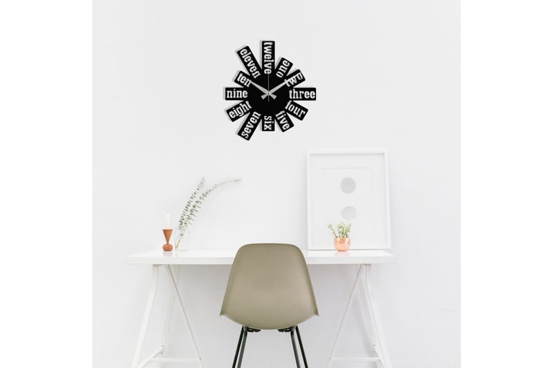 Enzoclock - S020 - Svart - Innredning - Veggdekorasjon - Veggklokke