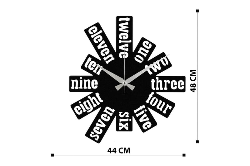 Enzoclock - S020 - Svart - Innredning - Veggdekorasjon - Veggklokke