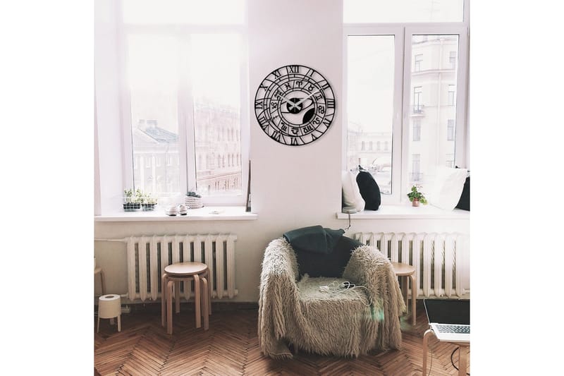 Enzoclock - S025 - Svart - Innredning - Veggdekorasjon - Veggklokke