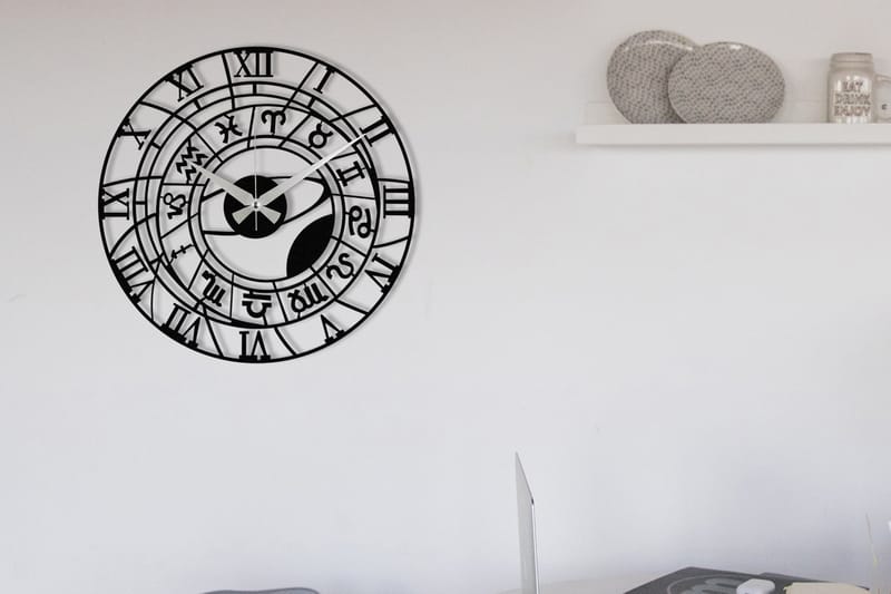 Enzoclock - S025 - Svart - Innredning - Veggdekorasjon - Veggklokke