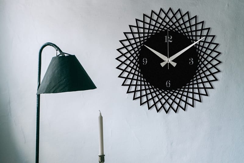Enzoclock - S026 - Svart - Innredning - Veggdekorasjon - Veggklokke