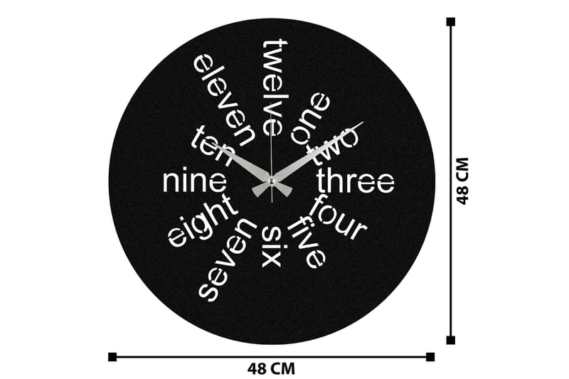 Hati - Svart - Innredning - Veggdekorasjon - Veggklokke