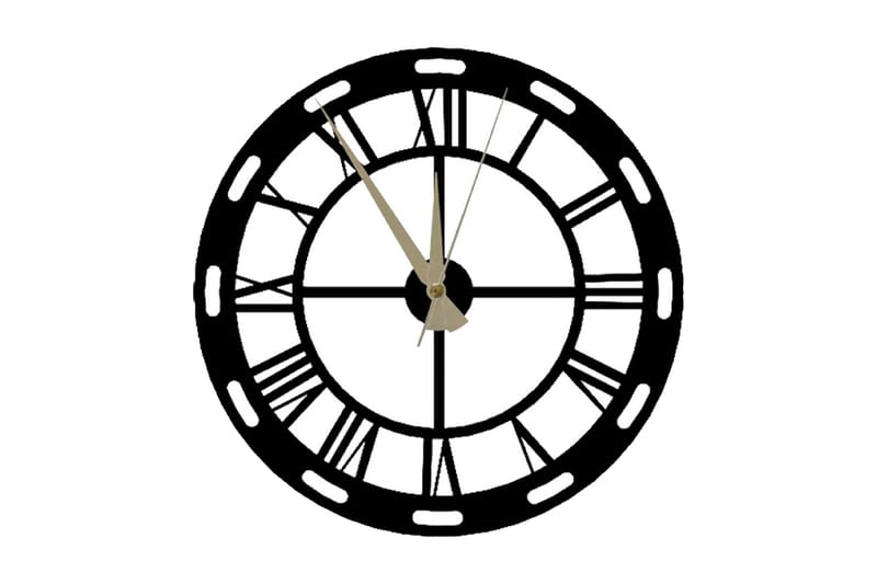 Karaul Veggklokke 48x50 cm, Metall/Svart