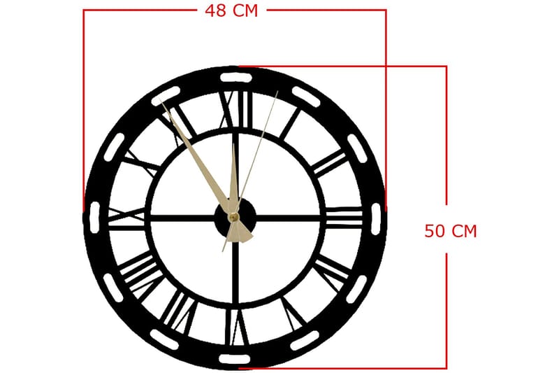 Karaul Veggklokke 48x50 cm - Metall/Svart - Innredning - Veggdekorasjon - Veggklokke