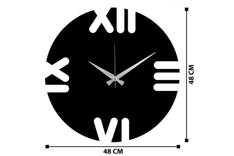 Leon - Svart - Veggklokke