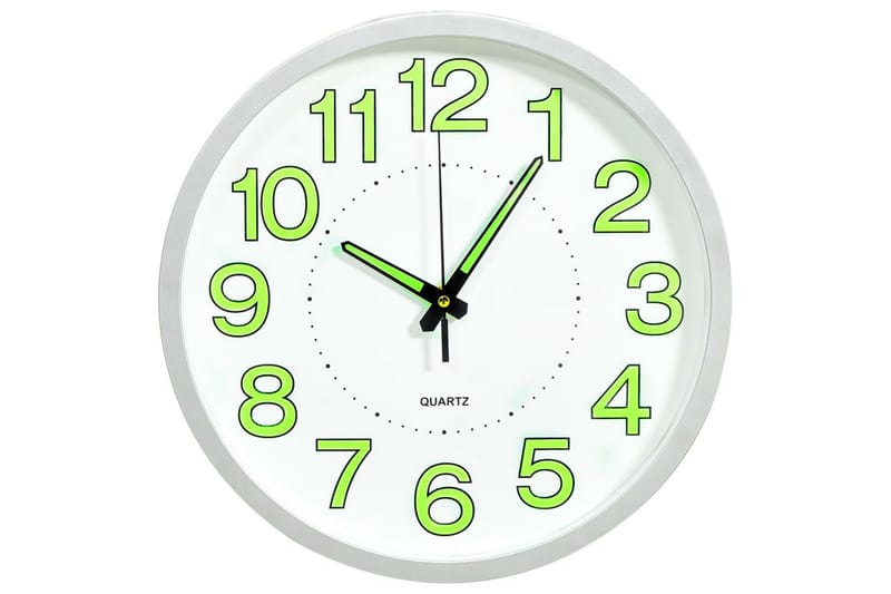 Lysende veggklokke hvit 30 cm - Hvit - Innredning - Veggdekorasjon - Veggklokke