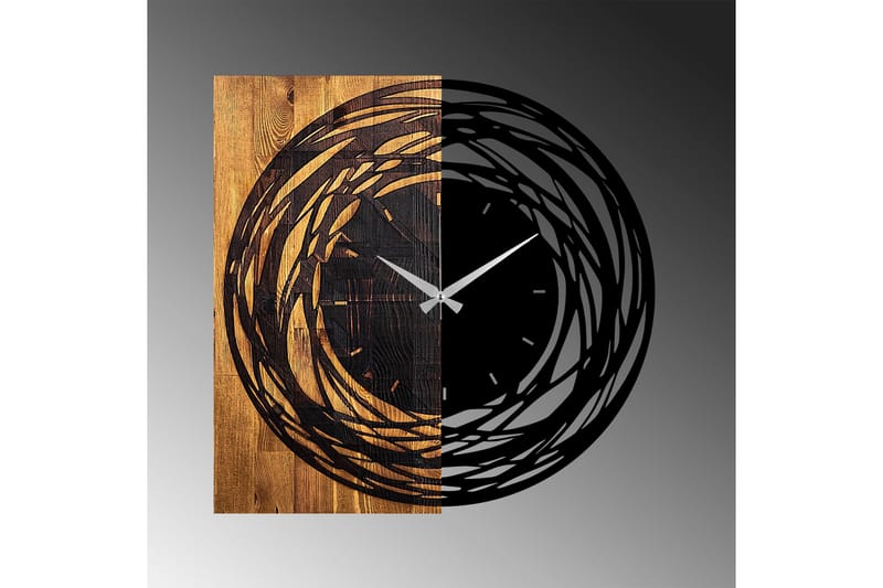Musemolen Veggklokke Abstrakt - Svart|Lys Valnøtt - Innredning - Veggdekorasjon - Veggklokke