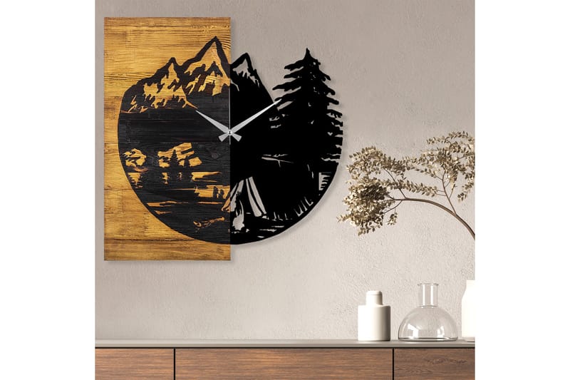 Musemolen Veggklokke Skog - Svart|Valnøtt - Innredning - Veggdekorasjon - Veggklokke