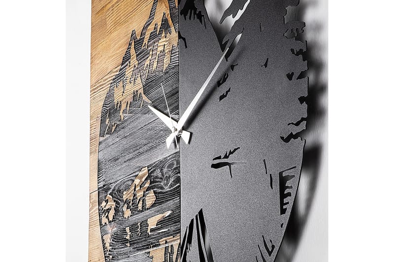 Musemolen Veggklokke Skog - Svart|Valnøtt - Innredning - Veggdekorasjon - Veggklokke