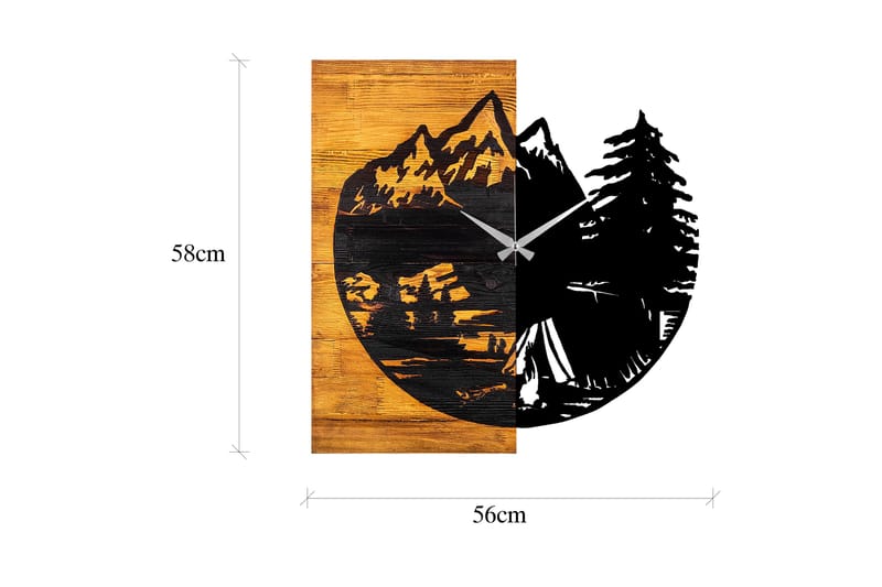 Musemolen Veggklokke Skog - Svart|Valnøtt - Innredning - Veggdekorasjon - Veggklokke