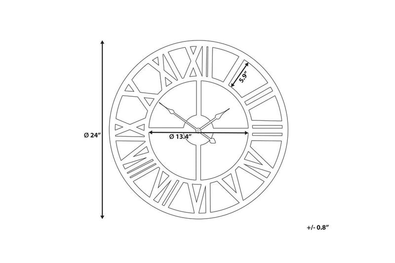 Nottwil Veggklokke 61 cm - Gull - Innredning - Veggdekorasjon - Veggklokke