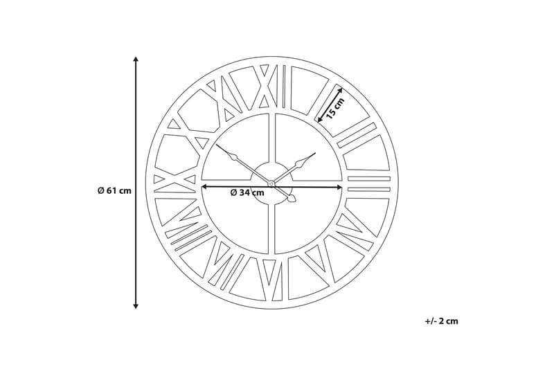 Nottwil Veggklokke 61 cm - Gull - Innredning - Veggdekorasjon - Veggklokke