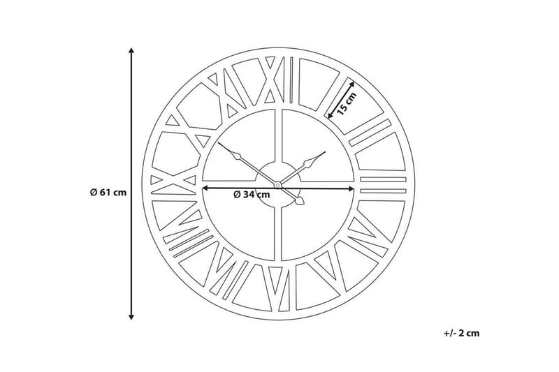 Nottwil Veggklokke 61 cm - Gull - Innredning - Veggdekorasjon - Veggklokke