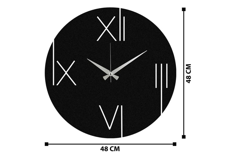 One - Svart - Veggklokke