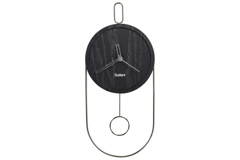 Pendelur Beliani Sierre Ljus trä/svart Black||Silver - Innredning - Veggdekorasjon - Veggklokke - Urverk til veggklokke