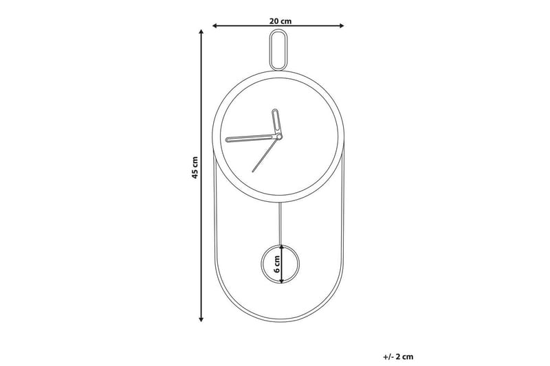 Pendelur Beliani Sierre Ljus trä/svart Dark colored wood||GOLD - Innredning - Veggdekorasjon - Veggklokke - Urverk til veggklokke
