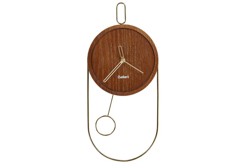 Pendelur Beliani Sierre Ljus trä/svart Dark colored wood||GOLD - Innredning - Veggdekorasjon - Veggklokke - Urverk til veggklokke