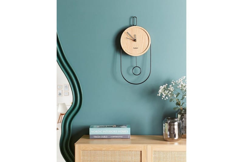 Pendelur Beliani Sierre Ljus trä/svart Light colored wood||Black - Innredning - Veggdekorasjon - Veggklokke - Urverk til veggklokke