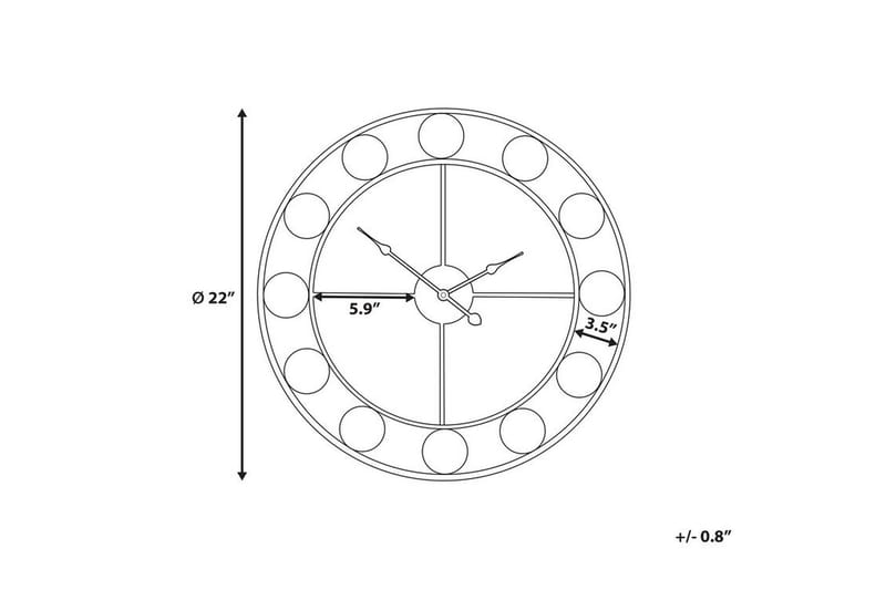 Reiden Veggklokke 56 cm - Flerfarget - Dekorasjon - Veggklokke