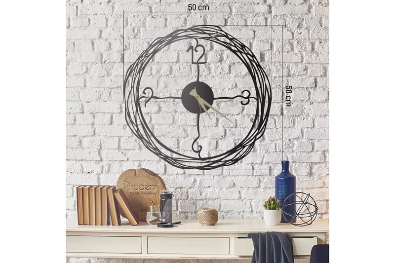 Salechard Veggklokke 50x50 cm - Metall/Svart - Innredning - Veggdekorasjon - Veggklokke