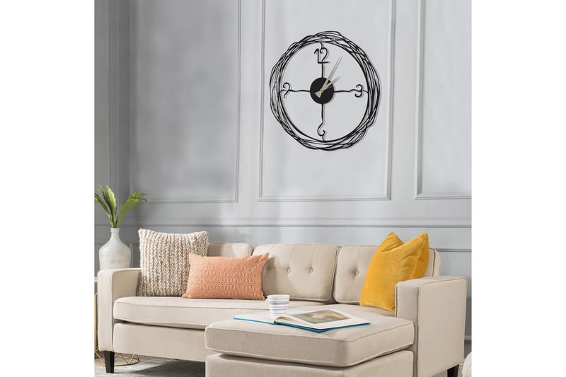 Salechard Veggklokke 50x50 cm - Metall/Svart - Innredning - Veggdekorasjon - Veggklokke