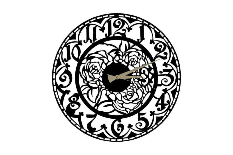 Salechard Veggklokke 50x50 cm, Metall/Svart