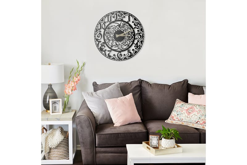 Salechard Veggklokke 50x50 cm - Metall/Svart - Innredning - Veggdekorasjon - Veggklokke