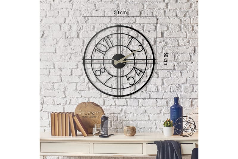 Salechard Veggklokke 50x50 cm VP Spain - Metall/Svart - Innredning - Veggdekorasjon - Veggklokke