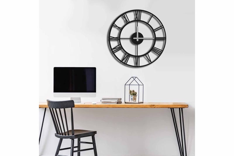 Shentala Veggklokke 49x49 cm - Metall/Svart - Innredning - Veggdekorasjon - Veggklokke