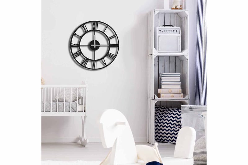 Shentala Veggklokke 49x49 cm - Metall/Svart - Innredning - Veggdekorasjon - Veggklokke