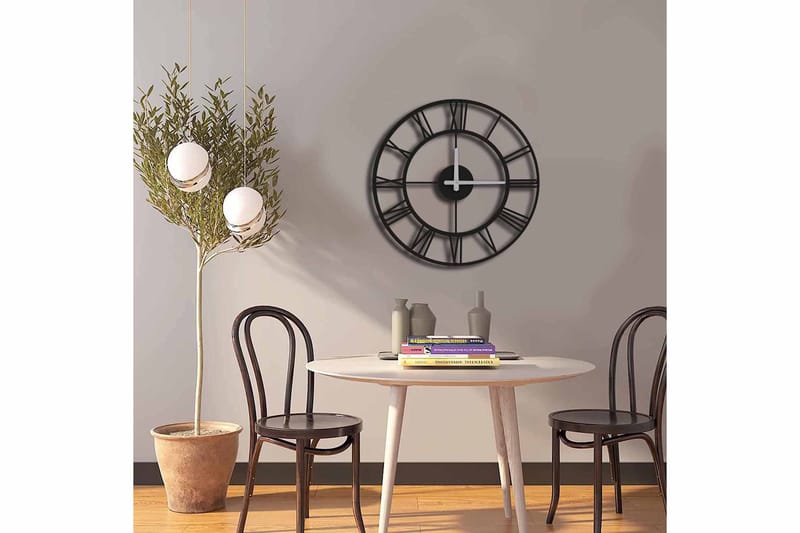 Shentala Veggklokke 49x49 cm - Metall/Svart - Innredning - Veggdekorasjon - Veggklokke