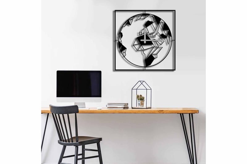 Shentala Veggklokke 49x49 cm - Metall/Svart - Innredning - Veggdekorasjon - Veggklokke