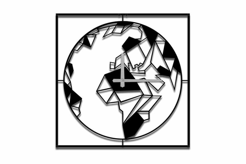 Shentala Veggklokke 49x49 cm, Metall/Svart