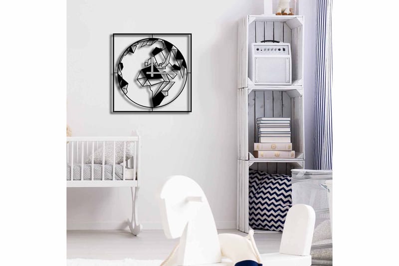 Shentala Veggklokke 49x49 cm - Metall/Svart - Innredning - Veggdekorasjon - Veggklokke