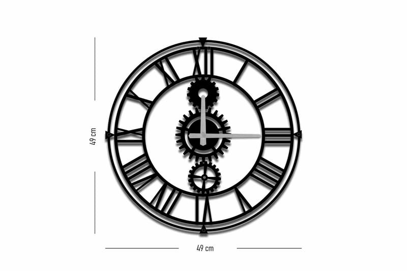 Shentala Veggklokke 49x49 cm - Metall/Svart - Innredning - Veggdekorasjon - Veggklokke