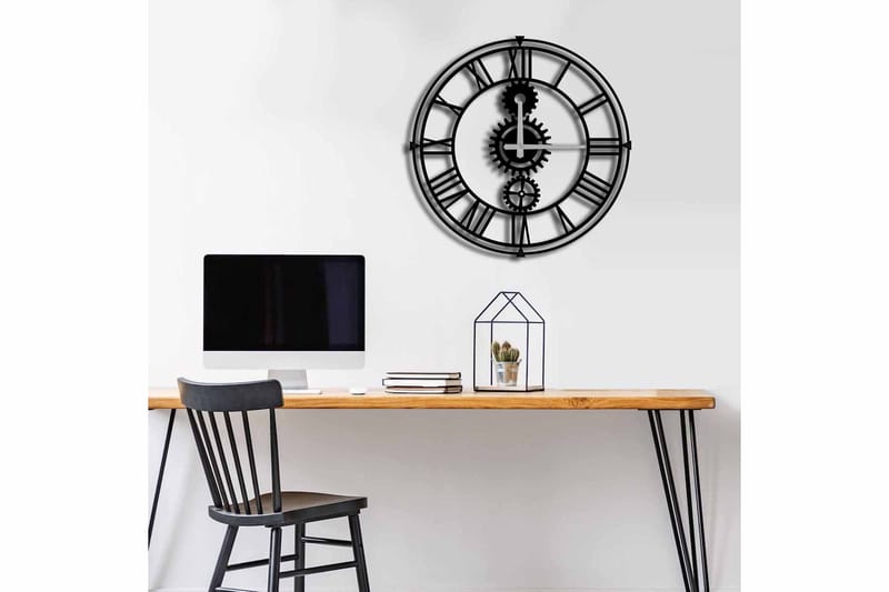 Shentala Veggklokke 49x49 cm - Metall/Svart - Innredning - Veggdekorasjon - Veggklokke