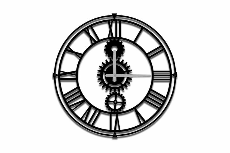 Shentala Veggklokke 49x49 cm, Metall/Svart