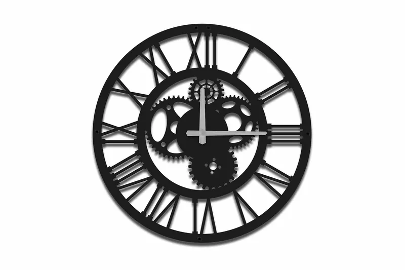 Shentala Veggklokke 49x49 cm, Metall/Svart
