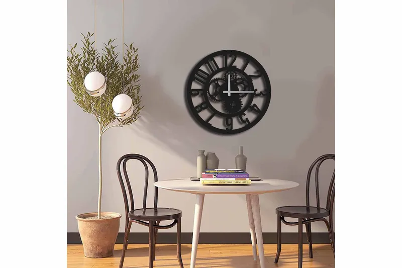 Shentala Veggklokke 49x49 cm - Metall/Svart - Innredning - Veggdekorasjon - Veggklokke