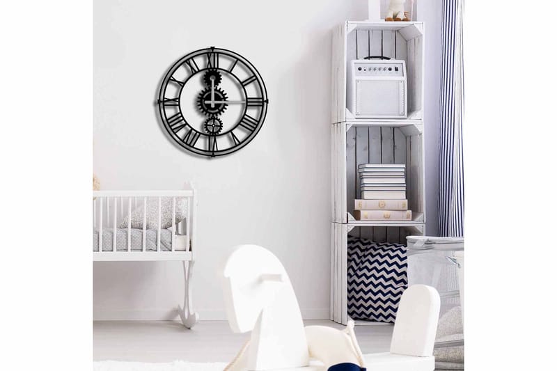 Shentala Veggklokke 49x49 cm - Metall/Svart - Innredning - Veggdekorasjon - Veggklokke
