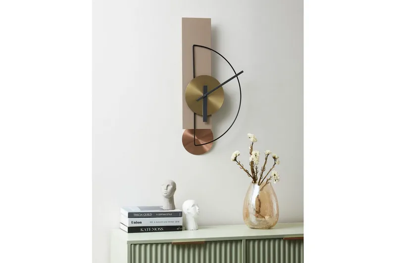 Väggklocka Beige||Black||GOLD||Copper - Innredning - Veggdekorasjon - Veggklokke - Urverk til veggklokke