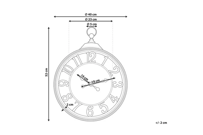 Väggklocka Beliani Alcoba Brown - Innredning - Veggdekorasjon - Veggklokke - Urverk til veggklokke