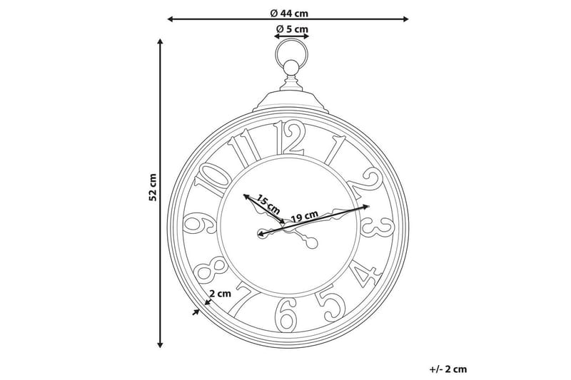 Väggklocka Beliani Alloza Black||Copper - Innredning - Veggdekorasjon - Veggklokke - Urverk til veggklokke