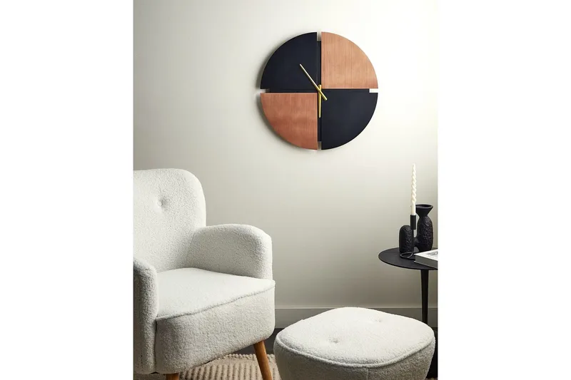 Väggklocka Beliani Aramon Light colored wood||Black - Innredning - Veggdekorasjon - Veggklokke - Urverk til veggklokke