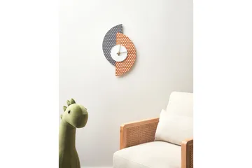 Väggklocka Beliani Chalais Grey||Orange||White||GOLD - Innredning - Veggdekorasjon - Veggklokke - Urverk til veggklokke