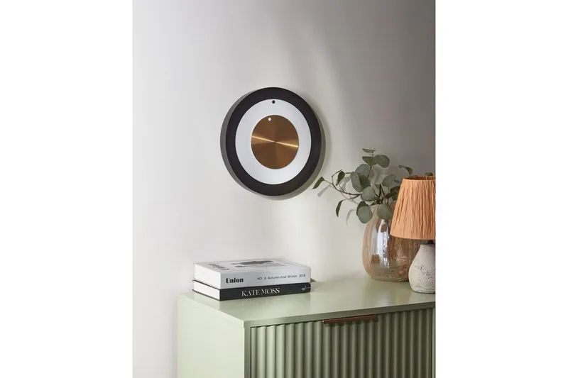 Väggklocka Beliani Cluses Black||White||GOLD - Innredning - Veggdekorasjon - Veggklokke - Urverk til veggklokke