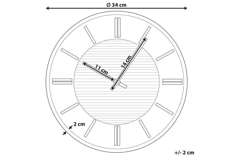 Väggklocka Beliani Daroca Grå/koppar Dark grey||Copper - Innredning - Veggdekorasjon - Veggklokke - Urverk til veggklokke