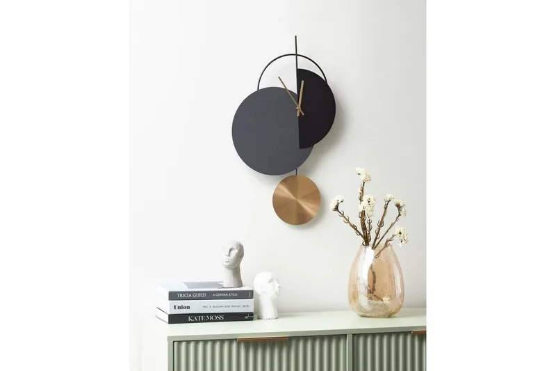 Väggklocka Beliani Nendaz Graphite grey||GOLD||Black - Innredning - Veggdekorasjon - Veggklokke - Urverk til veggklokke