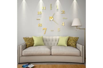 Veggklokke 3D moderne design 100 cm XXL gull - Innredning - Veggdekorasjon - Veggklokke